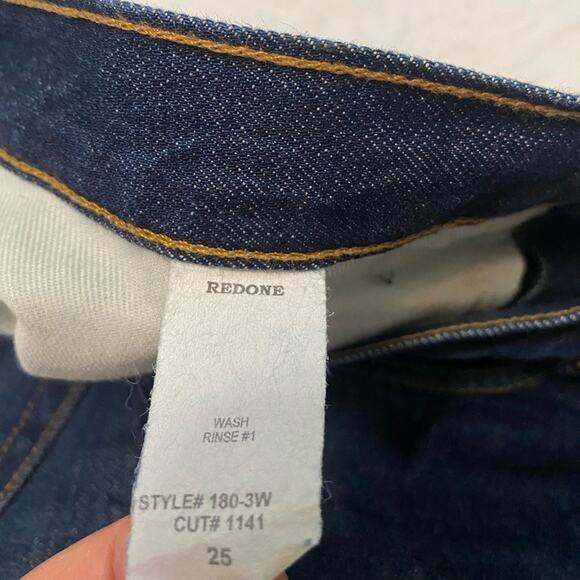 Re/Done Relaxed Cropped Ankle frayed blue Jeans size 25 - Picture 7 of 13